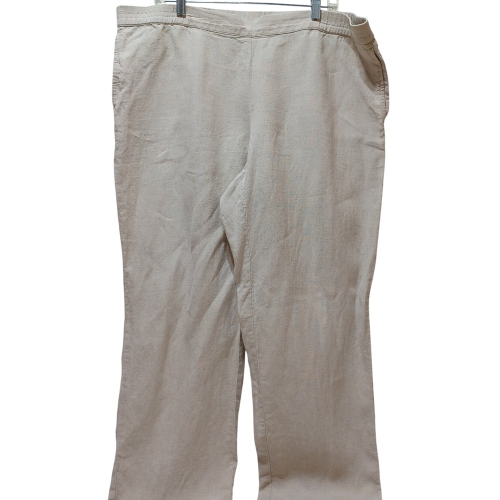 J Jill Love Linen Pants Plus Size‎ 1X Pockets Relaxed Resort Vacation Travel